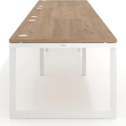 Mesa de despacho progresiva Delta triple, fondo 100cm, estructura blanca