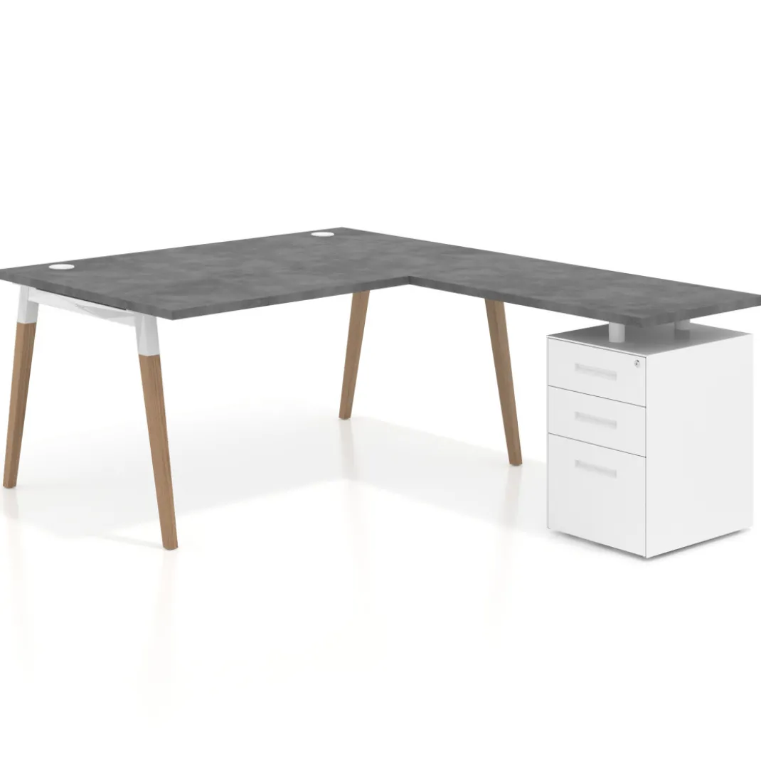 Mesa de dirección con cajones Arki fondo 100cm, frontales de metal