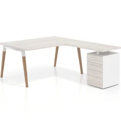 Mesa de dirección con cajones Arki fondo 100cm, frontales de melamina