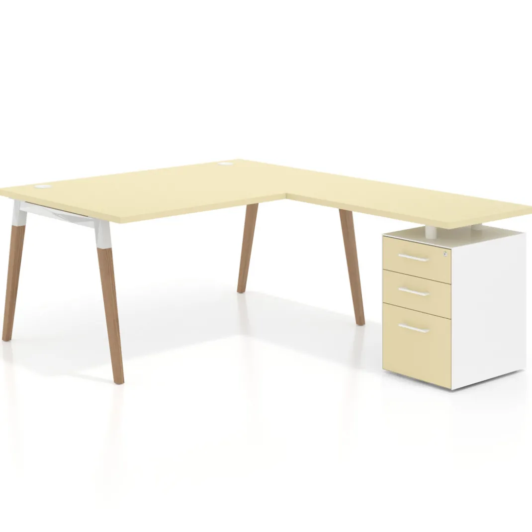 Mesa de dirección con cajones Arki fondo 100cm, frontales de melamina