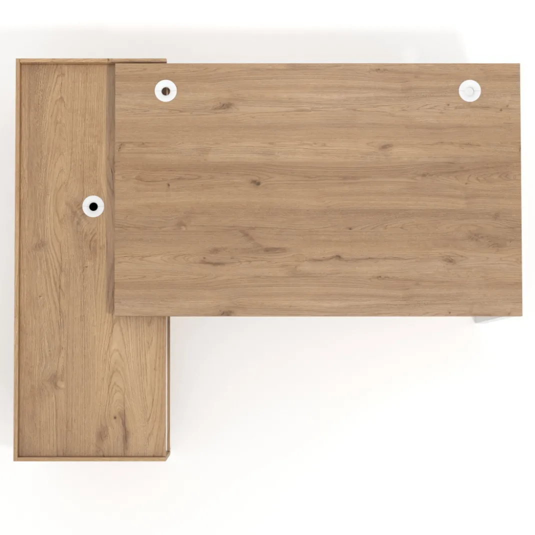 Mesa de dirección con pedestal cajonera Kube fondo 100cm estructura blanca