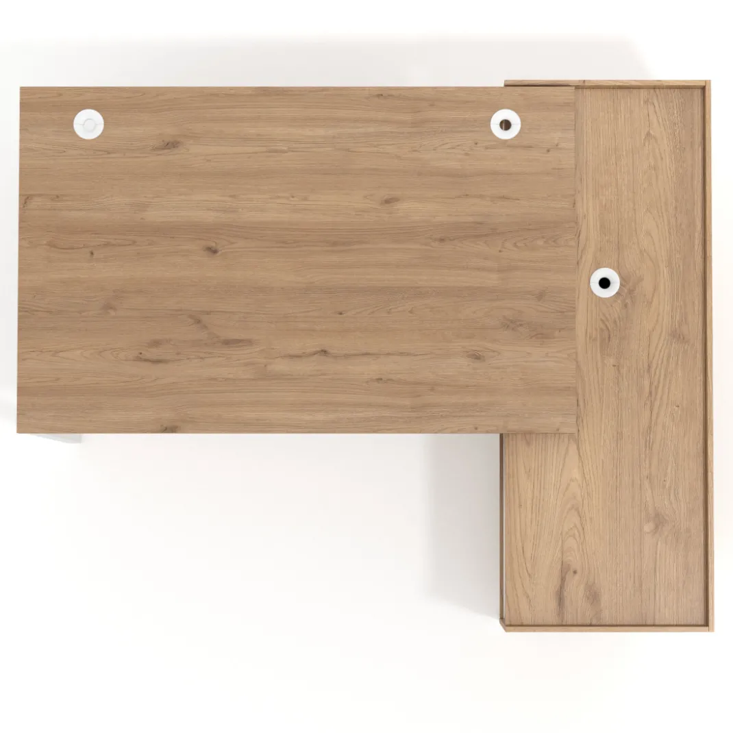 Mesa de dirección con pedestal cajonera Kube fondo 100cm estructura blanca