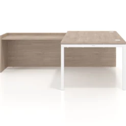 Mesa de dirección en L Kube fondo 100cm con ala WorkPlus estructura blanco