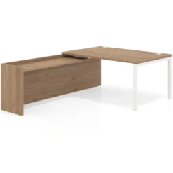 Mesa de dirección en L Kube fondo 100cm con ala WorkPlus estructura blanco