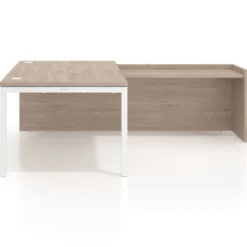 Mesa de dirección en L Kube fondo 100cm con ala WorkPlus estructura blanco