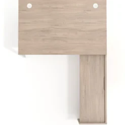 Mesa de dirección en L Kube fondo 100cm con ala WorkPlus estructura blanco