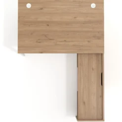 Mesa de dirección en L Kube fondo 100cm con ala+cajones WorkPlus estructura blanco