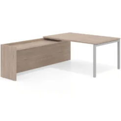Mesa de dirección en L Kube fondo 100cm con ala WorkPlus estructura aluminio