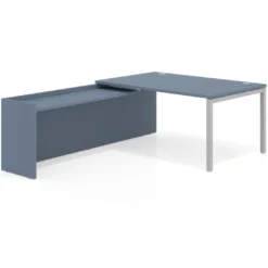 Mesa de dirección en L Kube fondo 100cm con ala WorkPlus estructura aluminio