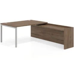 Mesa de dirección en L Kube fondo 100cm con ala WorkPlus estructura aluminio