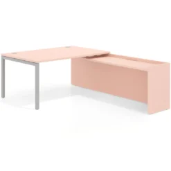 Mesa de dirección en L Kube fondo 100cm con ala WorkPlus estructura aluminio