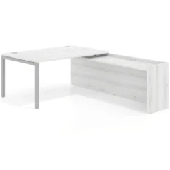 Mesa de dirección en L Kube fondo 100cm con ala WorkPlus estructura aluminio