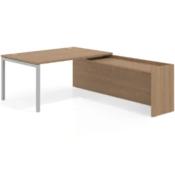 Mesa de dirección en L Kube fondo 100cm con ala WorkPlus estructura aluminio