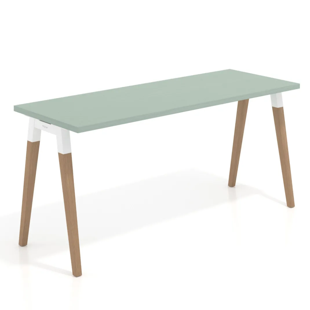Mesa de escritorio Arki, patas de madera maciza, fondo 60cm
