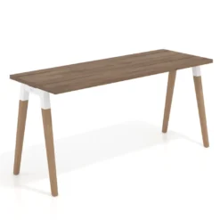 Mesa de escritorio Arki, patas de madera maciza, fondo 60cm