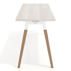 Mesa de escritorio Arki, patas de madera maciza, fondo 60cm