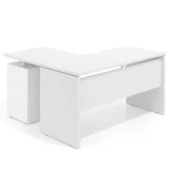 Mesa de escritorio con cajones Work fondo 60, frontales metal, estructura monocolor