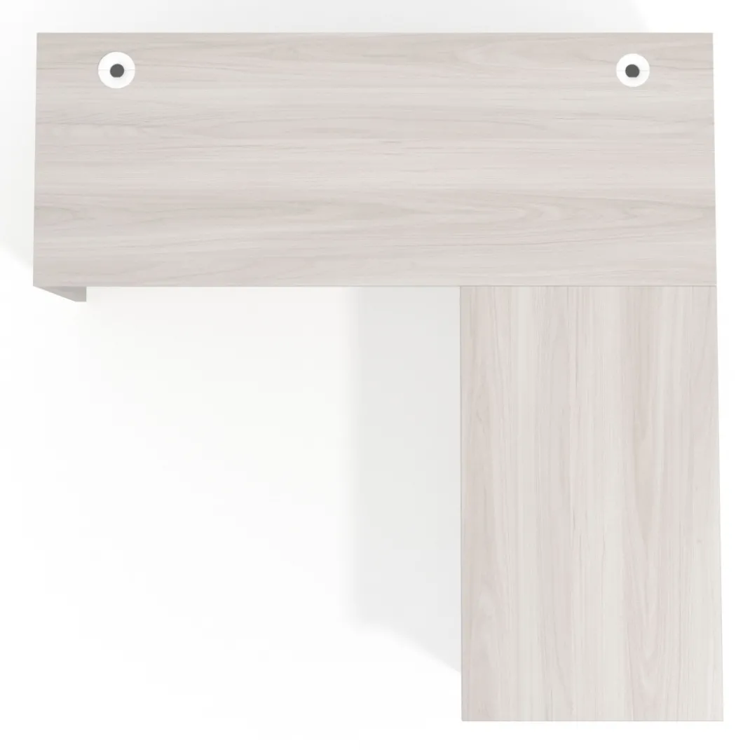 Mesa de Escritorio con cajones en L Work Plus fondo 60, frontales de metal estructura california