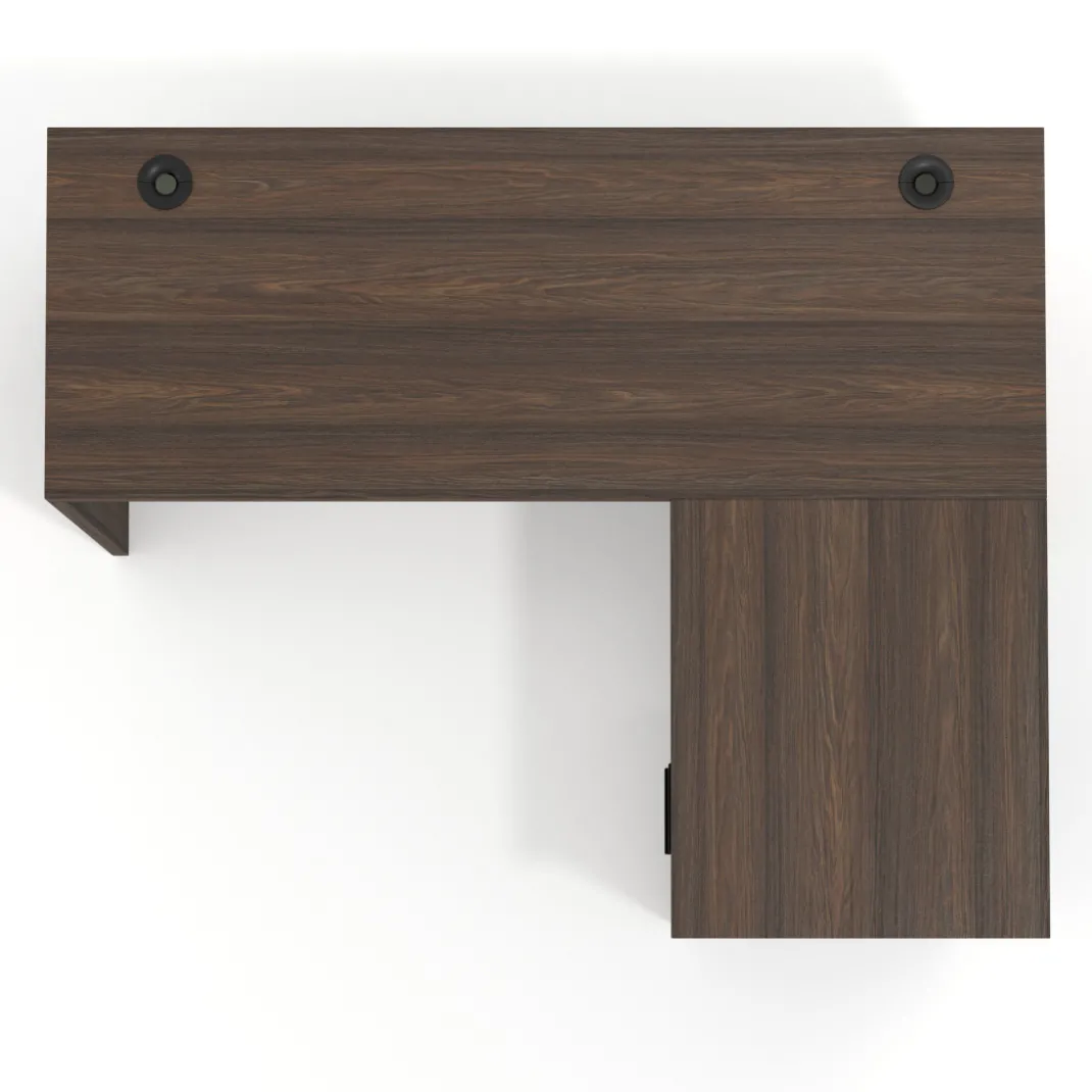 Mesa de Escritorio con cajones en L Work Plus, ala corta, fondo 60, frontales melamina estructura mistral