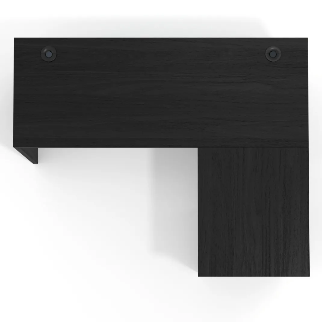 Mesa de Escritorio con cajones en L Work Plus, ala corta, fondo 60, frontales de metal estructura bocamina
