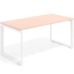 Mesa de escritorio Delta, fondo 80cm, estructura blanca