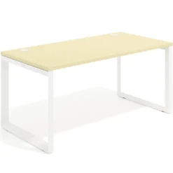 Mesa de escritorio Delta, fondo 80cm, estructura blanca