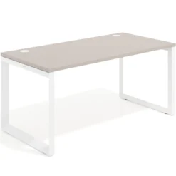 Mesa de escritorio Delta, fondo 80cm, estructura blanca