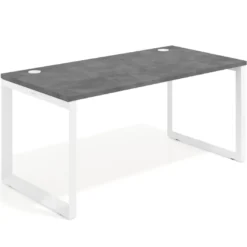 Mesa de escritorio Delta, fondo 80cm, estructura blanca