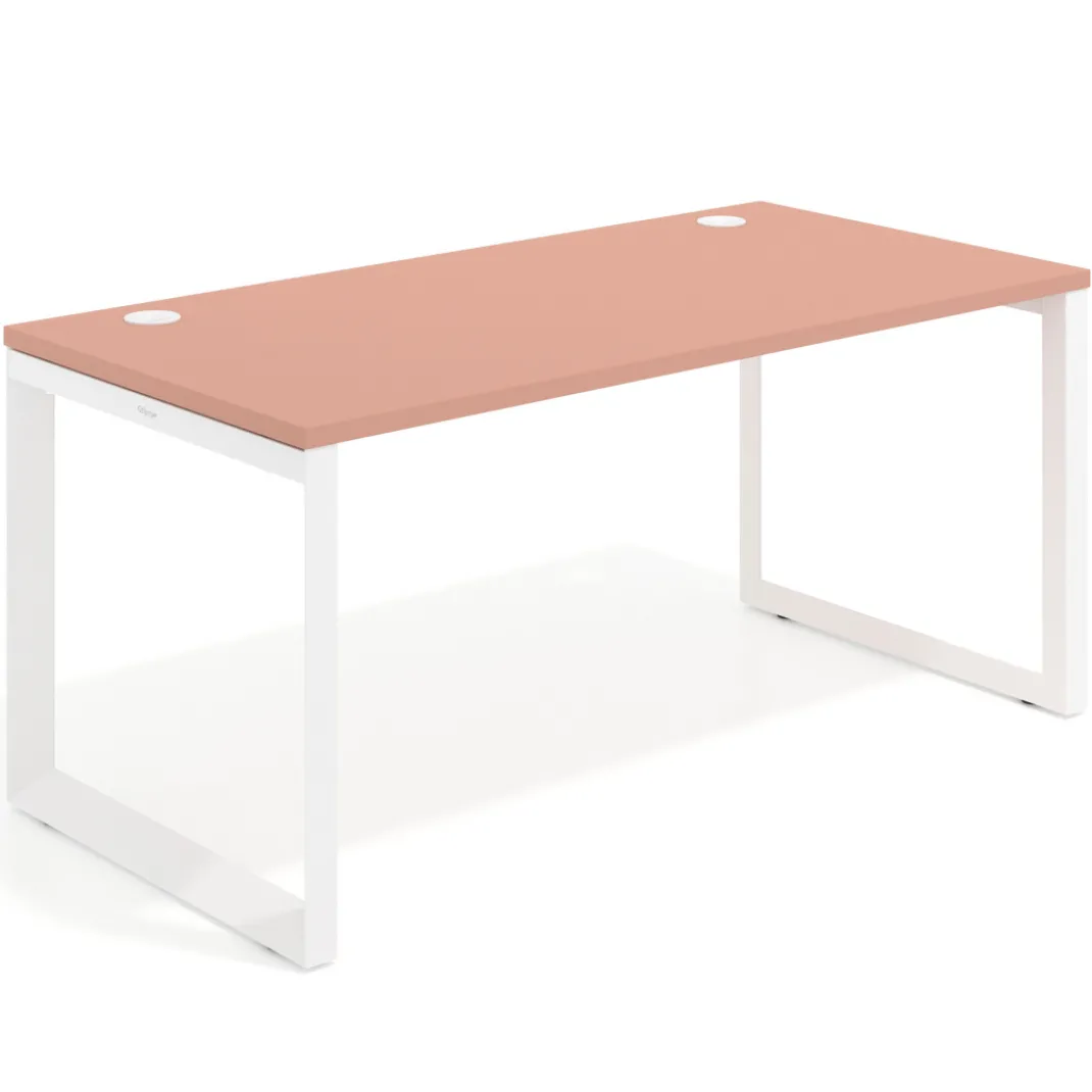 Mesa de escritorio Delta, fondo 80cm, estructura blanca