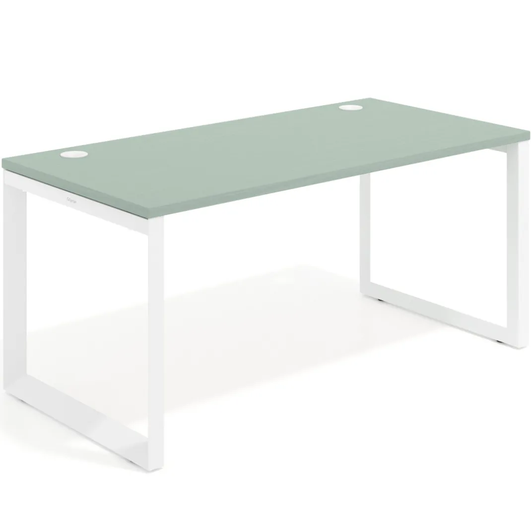 Mesa de escritorio Delta, fondo 80cm, estructura blanca