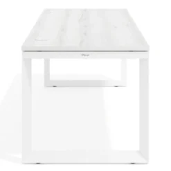 Mesa de escritorio Delta, fondo 80cm, estructura blanca