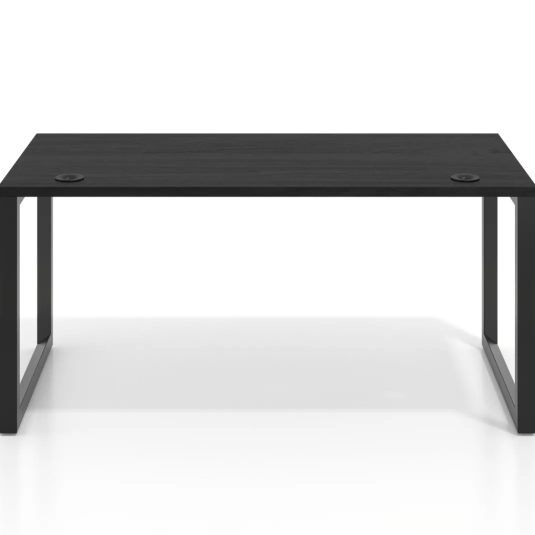 Mesa de escritorio Delta, fondo 80cm, estructura negra