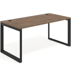 Mesa de escritorio Delta, fondo 80cm, estructura negra