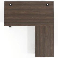 Mesa de escritorio en L con cajones UvePro, estructura negra, ala pedestal melamina