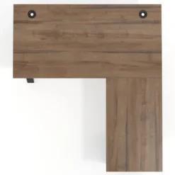 Mesa de escritorio en L con cajones UvePro, estructura negra, ala pedestal metal