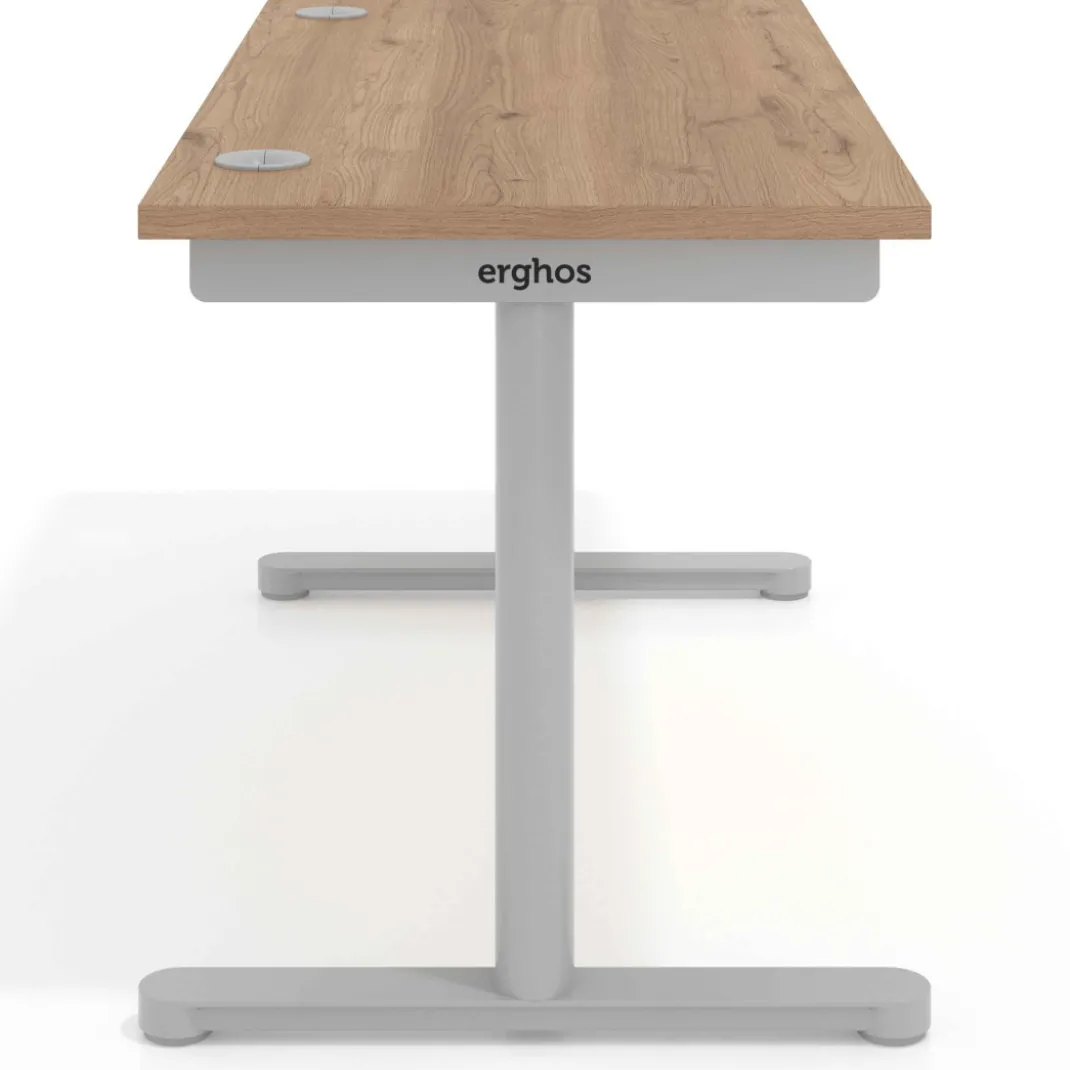 Mesa de Escritorio pata en T, fondo 68cm, estructura aluminio, sobre recto