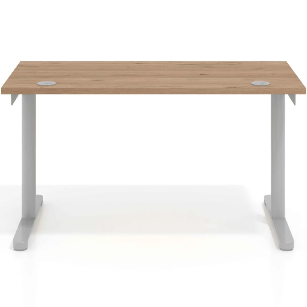 Mesa de Escritorio pata en T, fondo 68cm, estructura aluminio, sobre recto