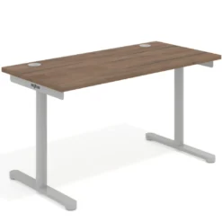 Mesa de Escritorio pata en T, fondo 68cm, estructura aluminio, sobre recto