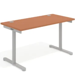 Mesa de Escritorio pata en T, fondo 68cm, estructura aluminio, sobre recto