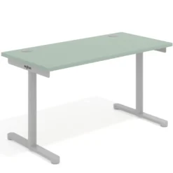 Mesa de Escritorio pata en T, fondo 68cm, estructura aluminio, sobre recto