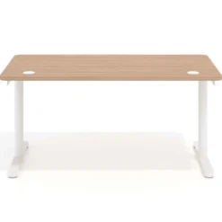 Mesa de Escritorio pata en T, fondo 80cm, estructura blanca, sobre ergonómico