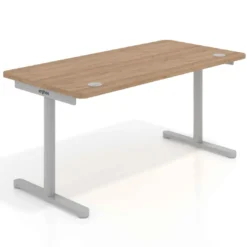 Mesa de Escritorio pata en T, fondo 80cm, estructura aluminio, sobre ergonómico