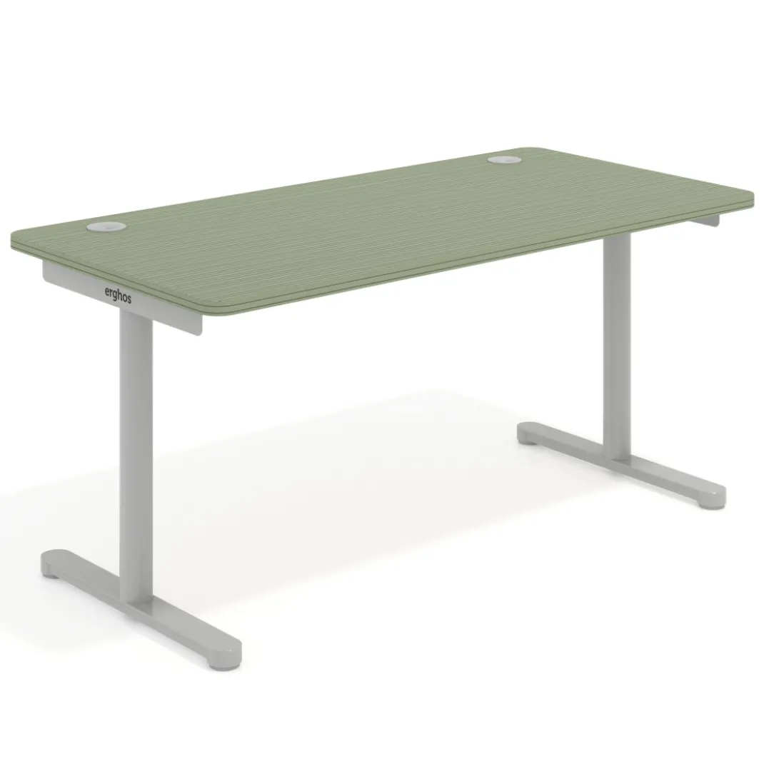 Mesa de Escritorio pata en T, fondo 80cm, estructura aluminio, sobre ergonómico