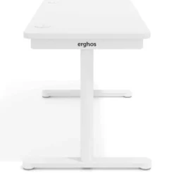 Mesa de Escritorio pata en T, fondo 68cm, estructura blanca, sobre ergonómico