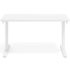 Mesa de Escritorio pata en T, fondo 68cm, estructura blanca, sobre ergonómico