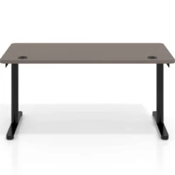 Mesa de Escritorio pata en T, fondo 80cm, estructura negra, sobre ergonómico