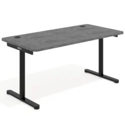 Mesa de Escritorio pata en T, fondo 80cm, estructura negra, sobre ergonómico