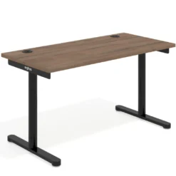 Mesa de Escritorio pata en T, fondo 68cm, estructura negra, sobre recto