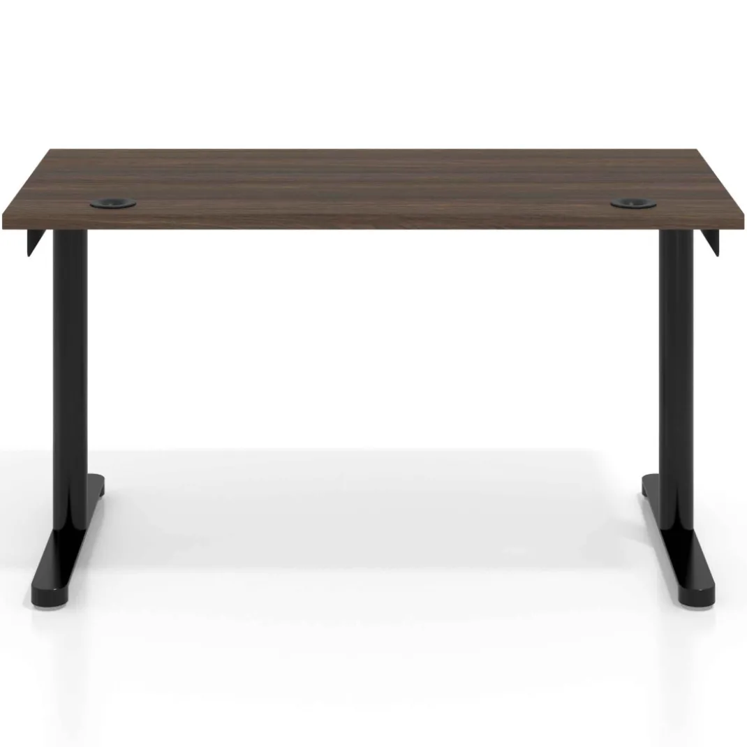 Mesa de Escritorio pata en T, fondo 68cm, estructura negra, sobre recto