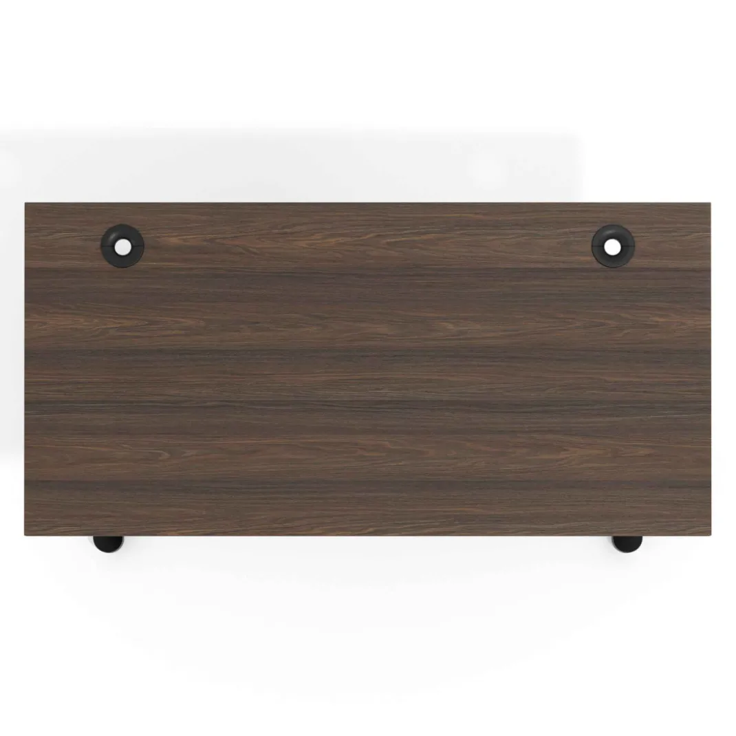 Mesa de Escritorio pata en T, fondo 68cm, estructura negra, sobre recto